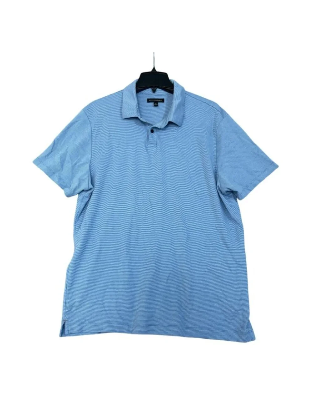 NWOT Banana Republic Men's XL Blue Striped Polo Shirt 100% Cotton Short Sleeve
